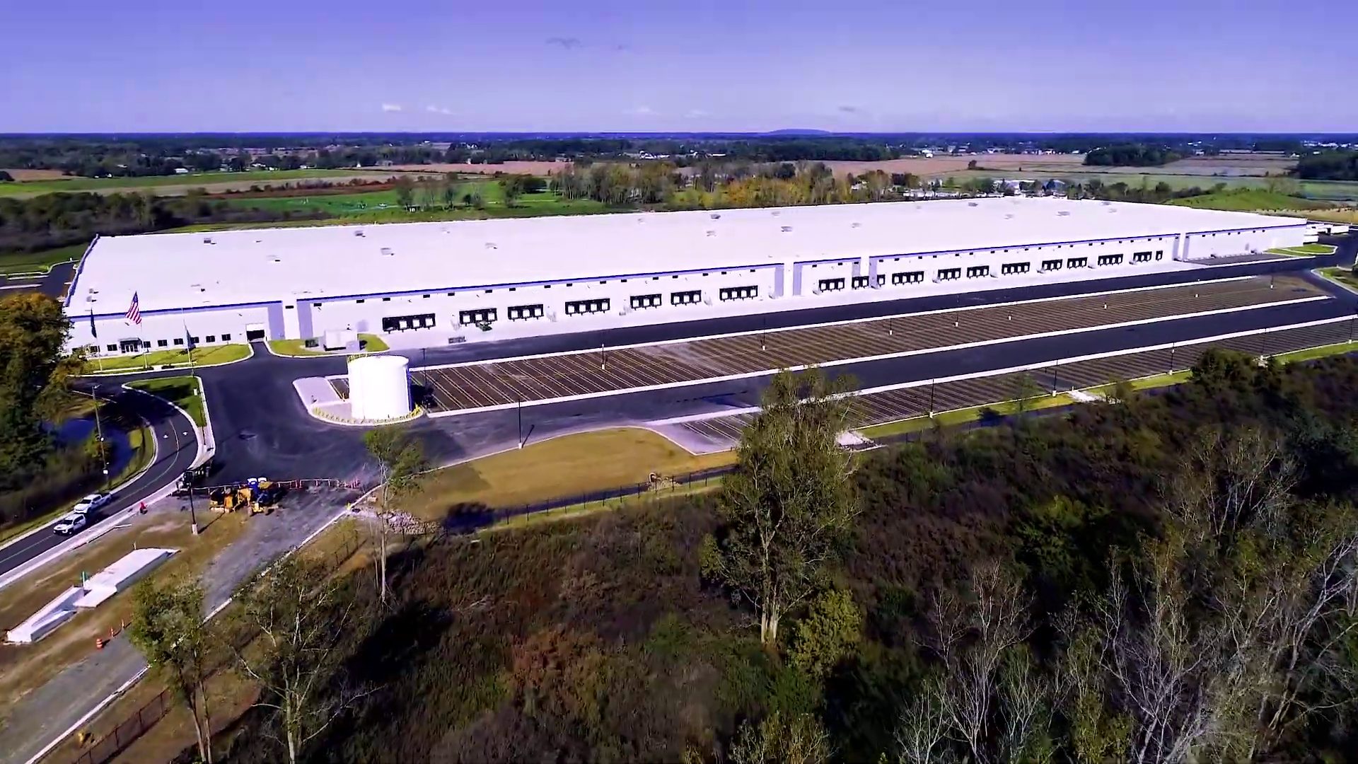 Office corner and glazing — Ford redistribution center, Newport MI