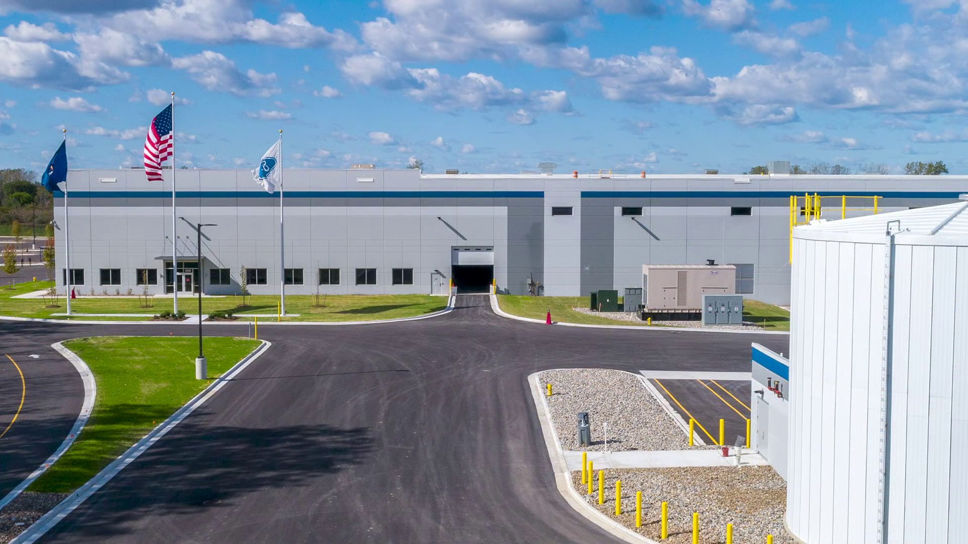 Dock and office exterior — Ford redistribution center, Newport MI